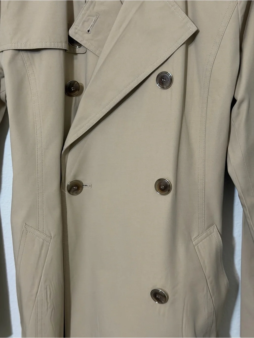 Michael Kors Tan Double-Breasted Trench Coat